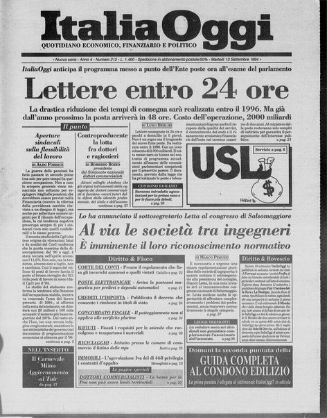 Italia oggi : quotidiano di economia finanza e politica